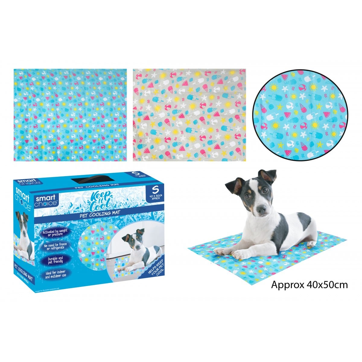 Beach Design Cooling Dog Mat