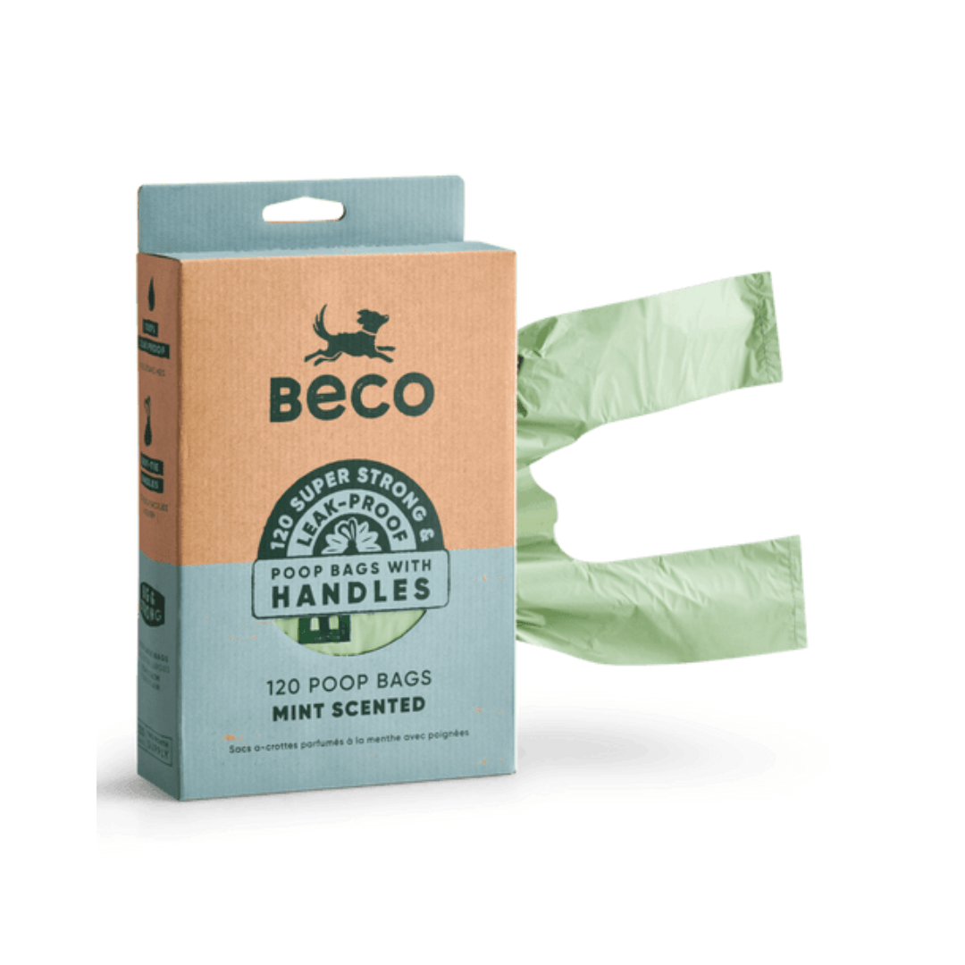 Beco Recycled Poop Bags With Handles, 120 Pack