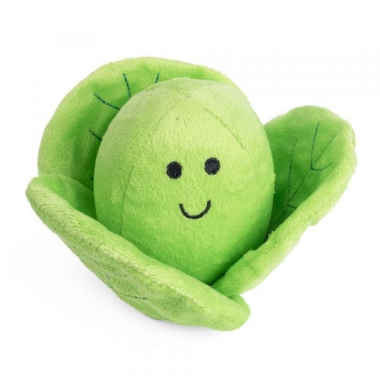 brussell sprout foodie faces plush dog toy