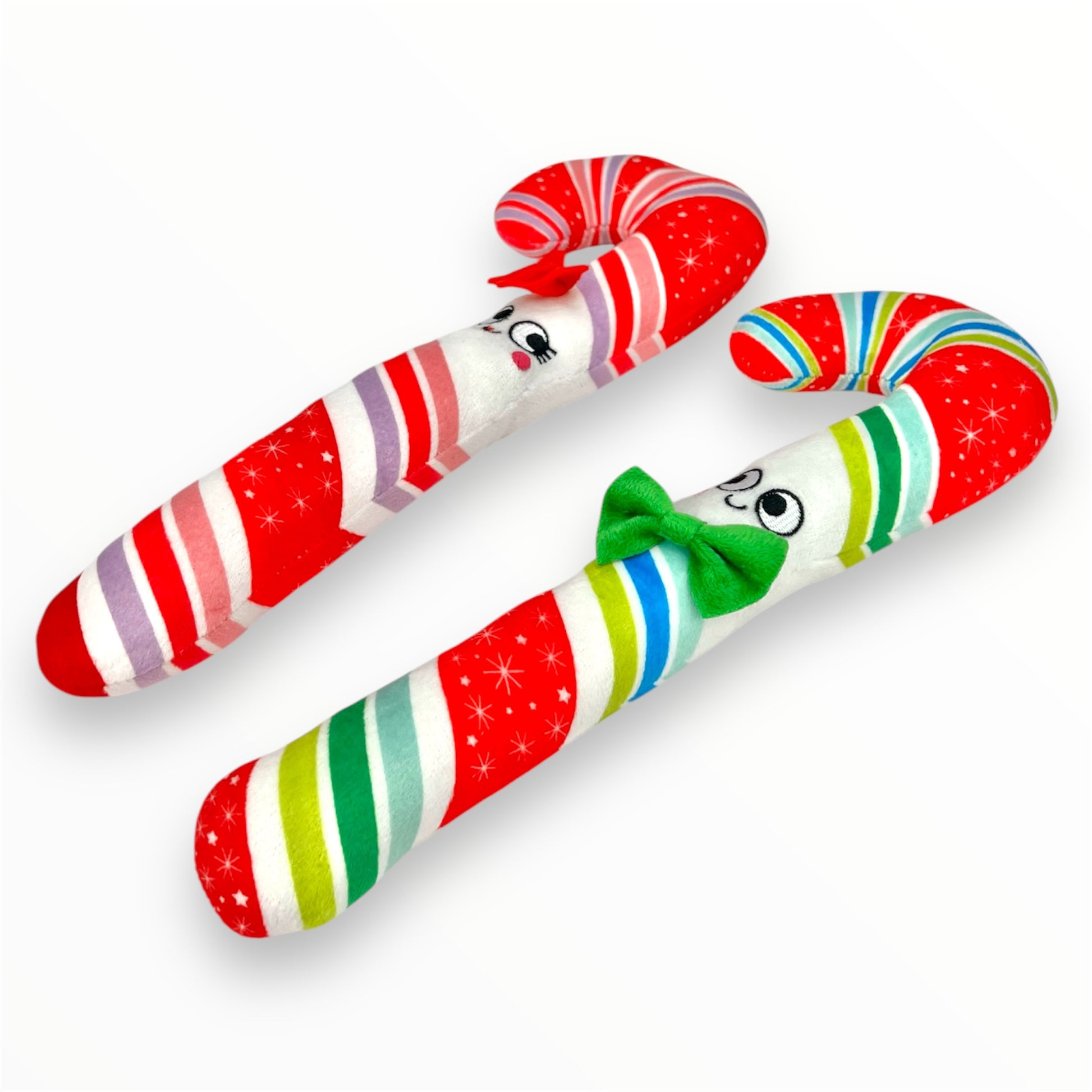 candy cane plush dog toy