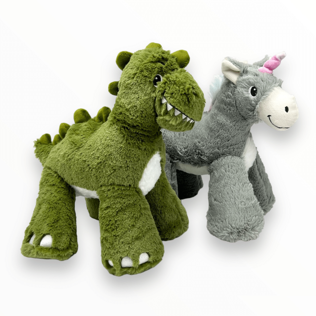 Dinosaur and Unicorn Big Paws Plush Dog Toy