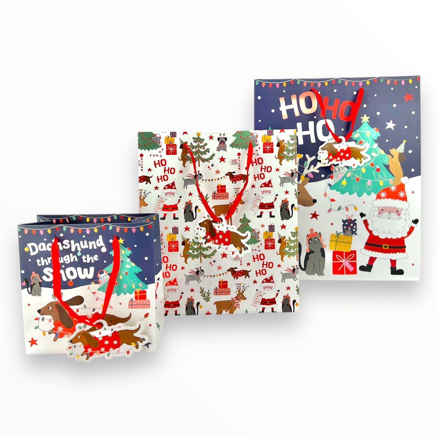 dog christmas gift bag 3 pack