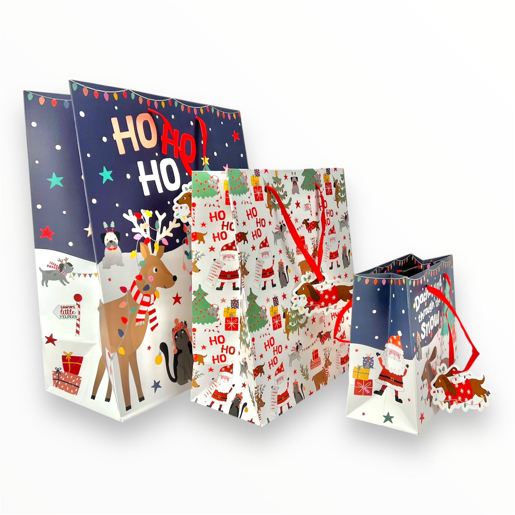 dog christmas gift bag 3 pack