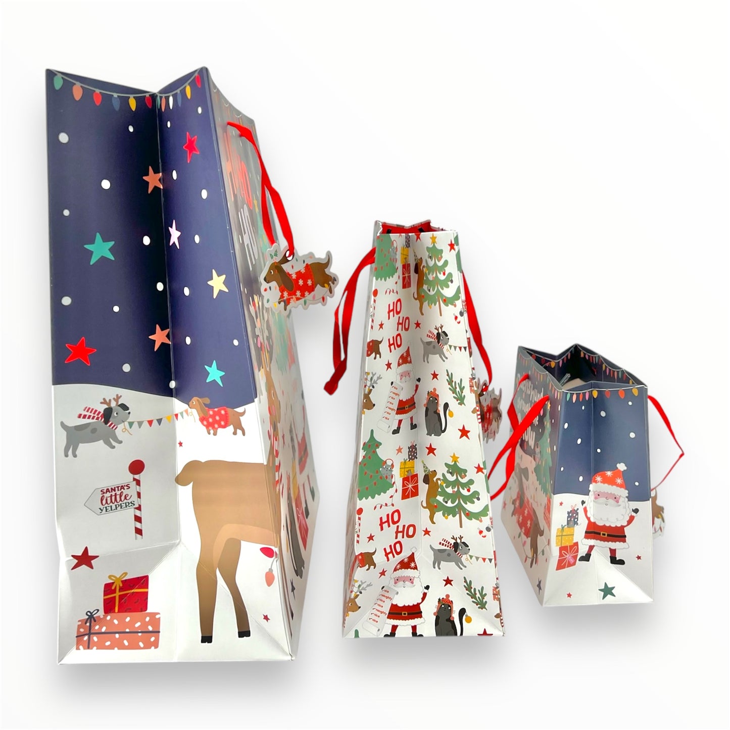 dog christmas gift bag 3 pack