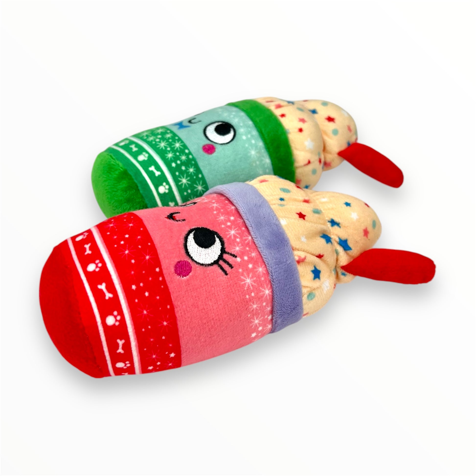 festive hot chocolate plush dog toy