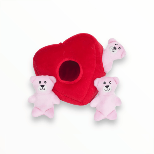 Heart And Bears Hide And Seek Burrow Dog Toy