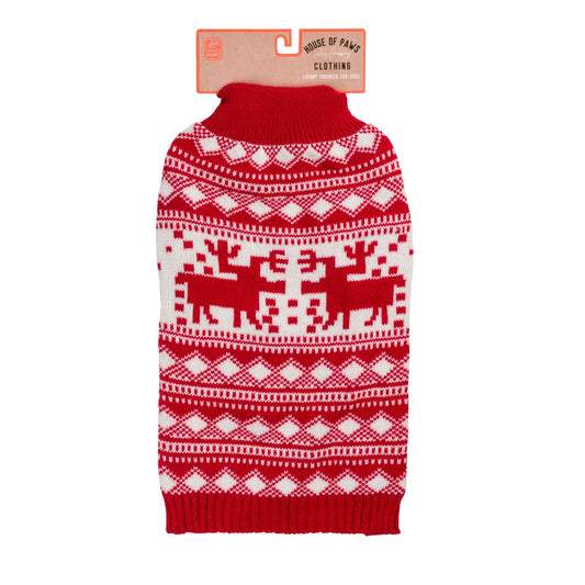 Reindeer Fairisle Dog Christmas Jumper