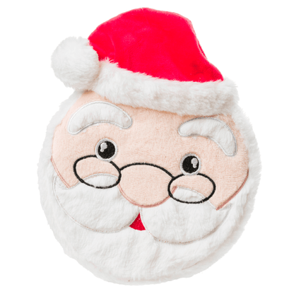 round santa head plush dog toy