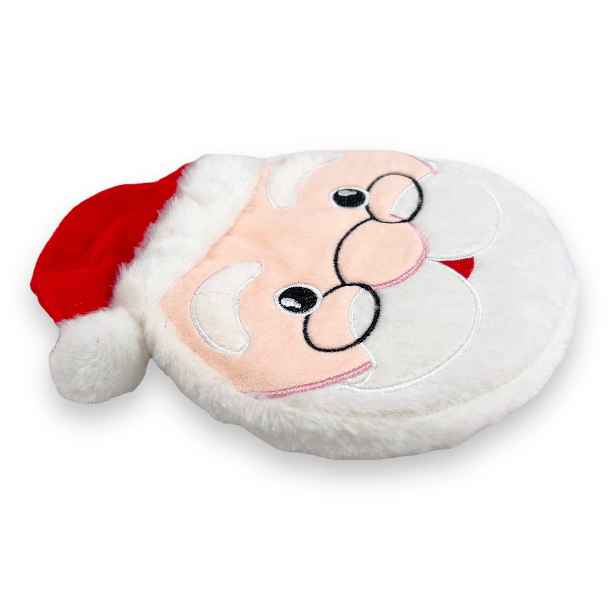 round santa head plush dog toy