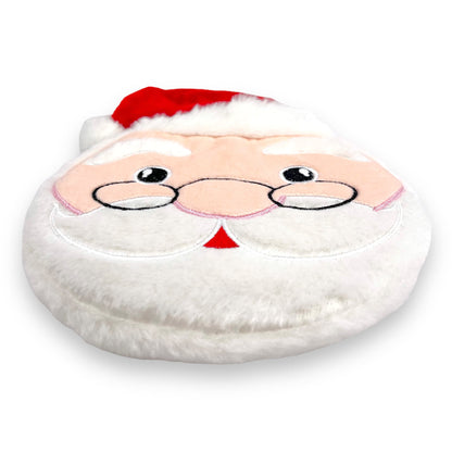 round santa head plush dog toy