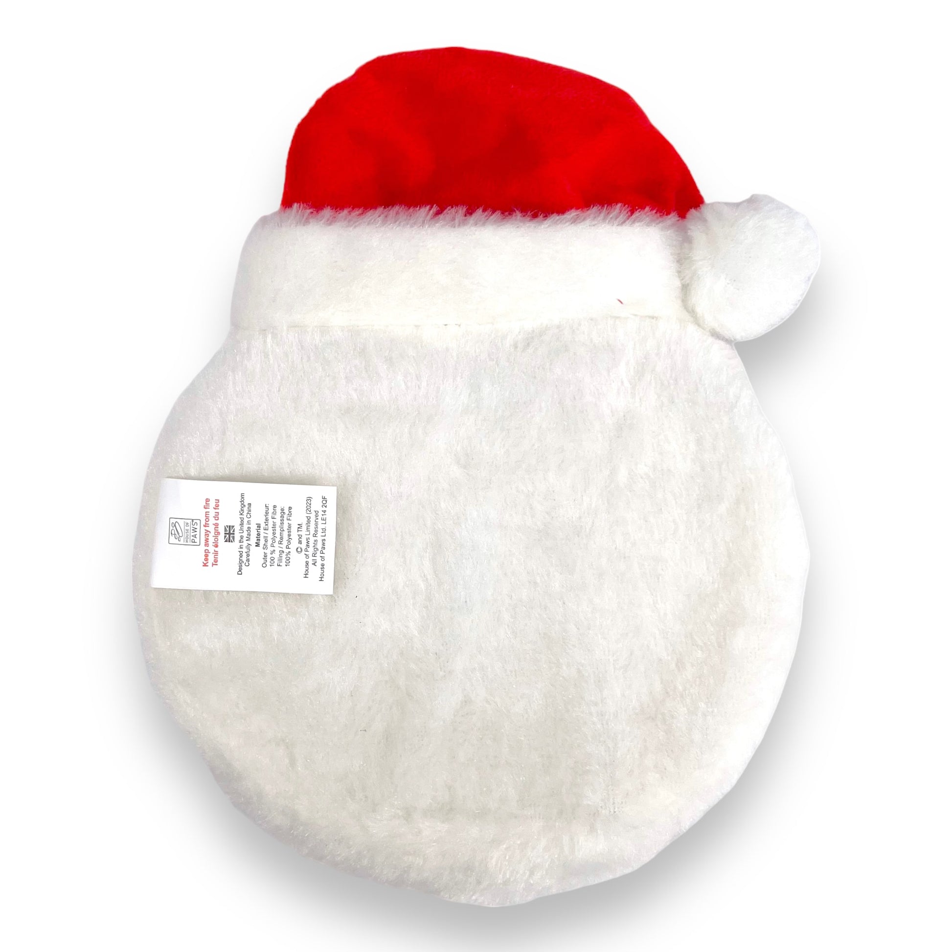 round santa head plush dog toy