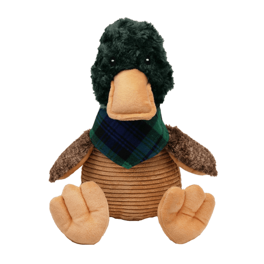 winter mallard plush dog toy