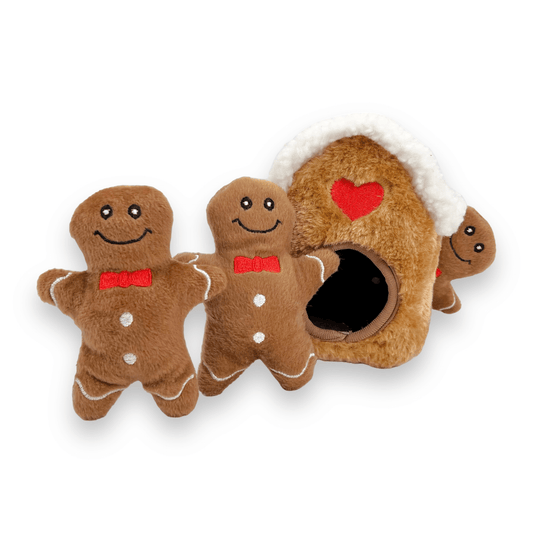 ZippyPaws Gingerbread House - Hide and Seek Dog Burrow Toy
